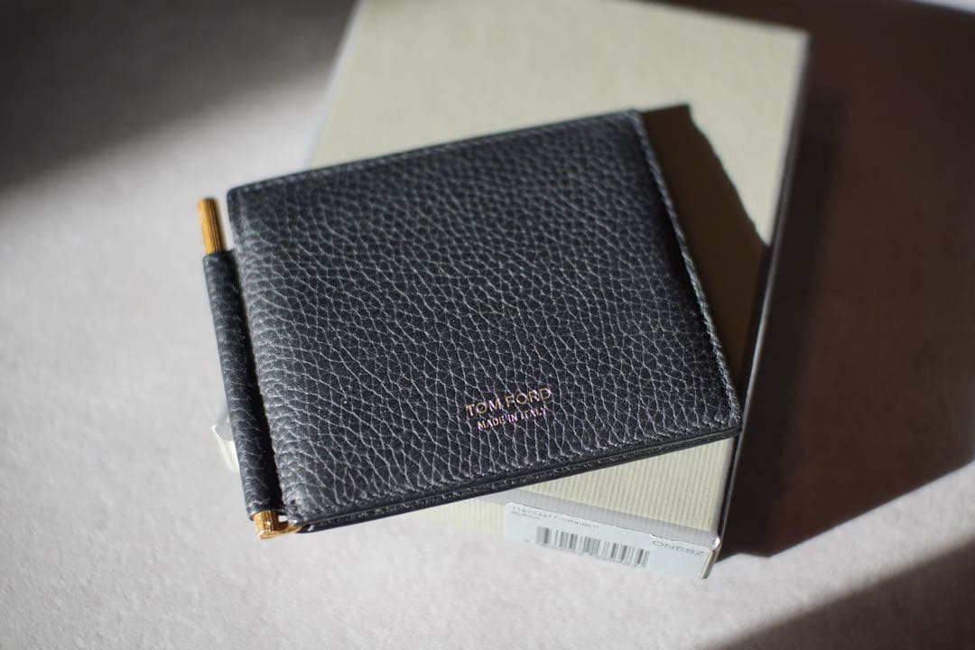 TOM FORD マネークリップ付き二つ折り財布 ブラック