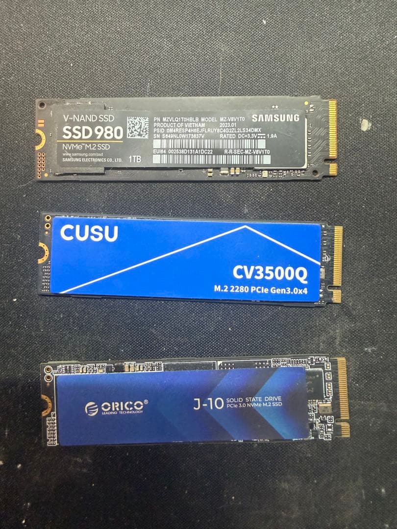 1TB NVMe M.2 SSDセット 「動作未確認」