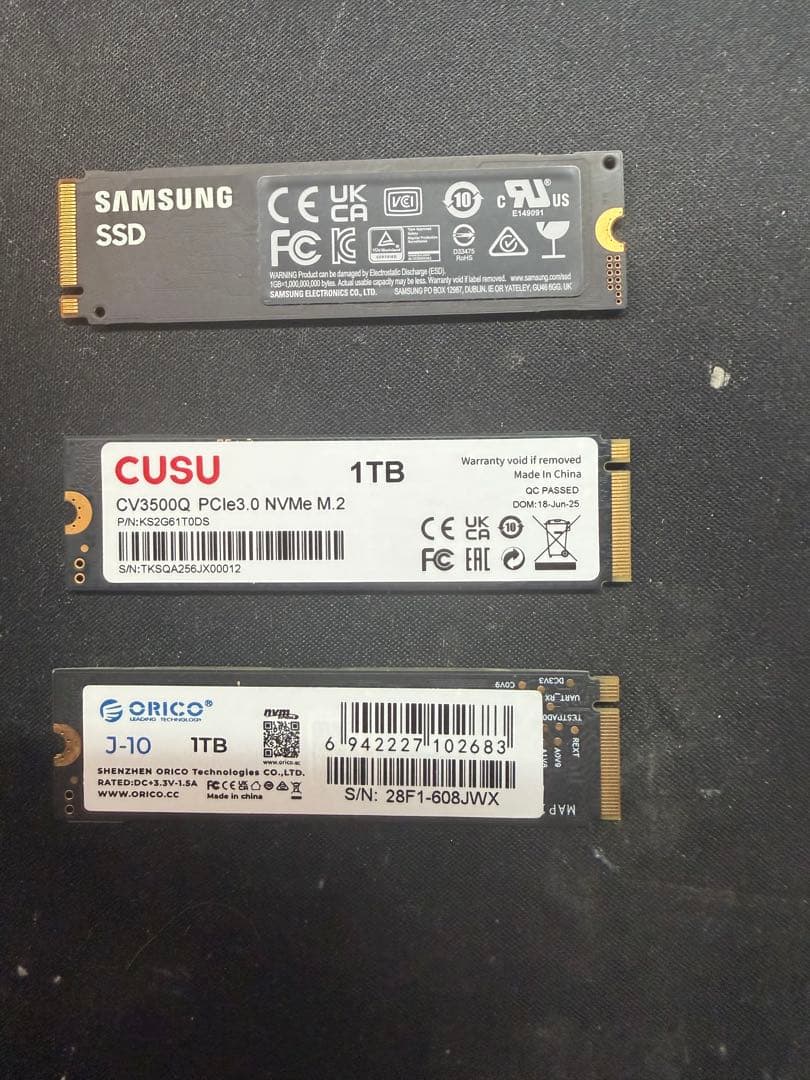 1TB NVMe M.2 SSDセット 「動作未確認」