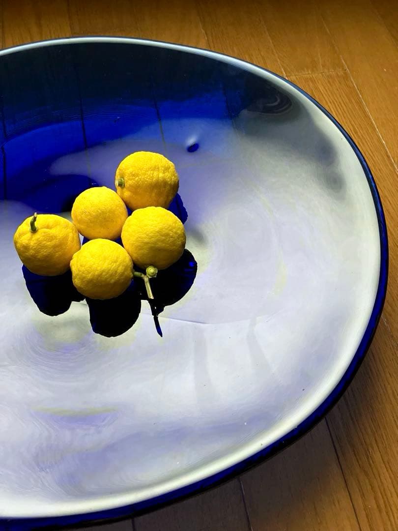 未使用⭐︎国産⭐︎ガラス大皿⭐︎作家⭐︎インテリア⭐︎花器