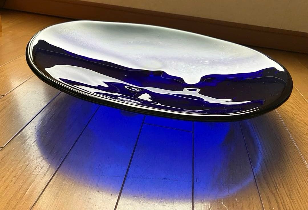 未使用⭐︎国産⭐︎ガラス大皿⭐︎作家⭐︎インテリア⭐︎花器