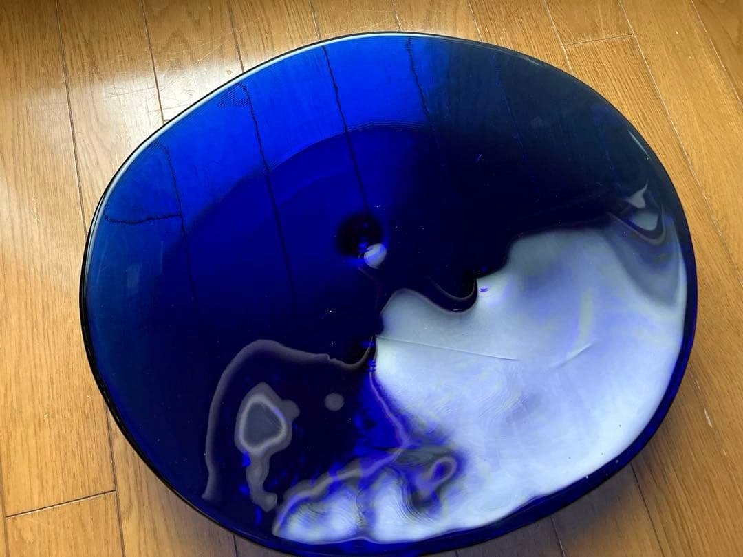 未使用⭐︎国産⭐︎ガラス大皿⭐︎作家⭐︎インテリア⭐︎花器