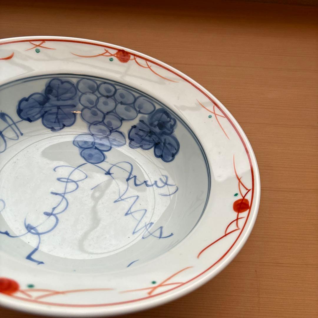 有田焼鉢　青いブドウ模様　鉢