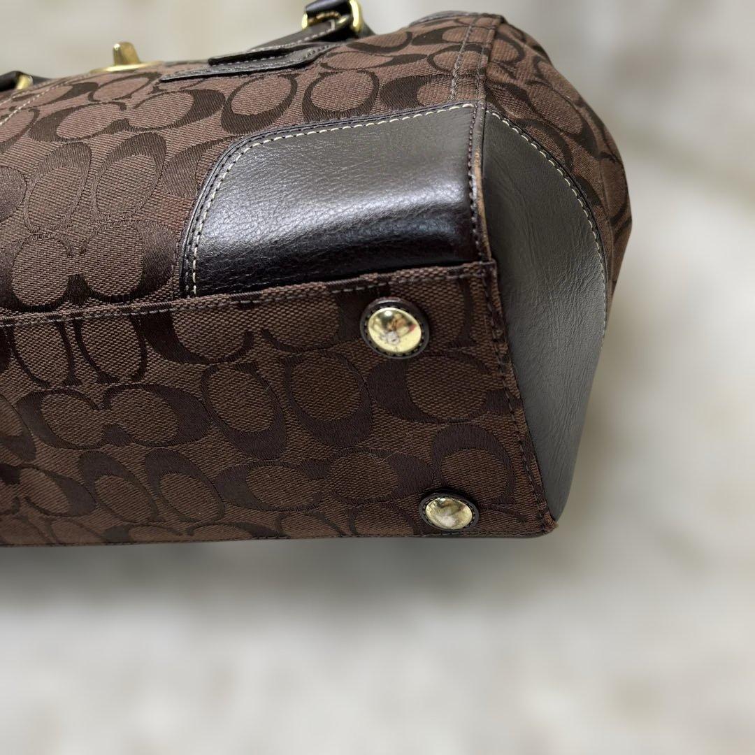 美品COACH トートバッグ 黒 肩掛け キャンバス レザー 11063 コーチ