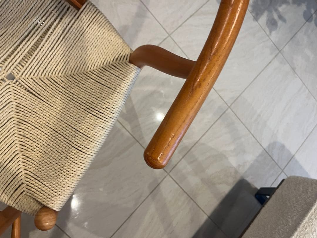 2脚セット Ｙチェア ソープ仕上げ オーク 座面高45 北欧 木製アームチェア