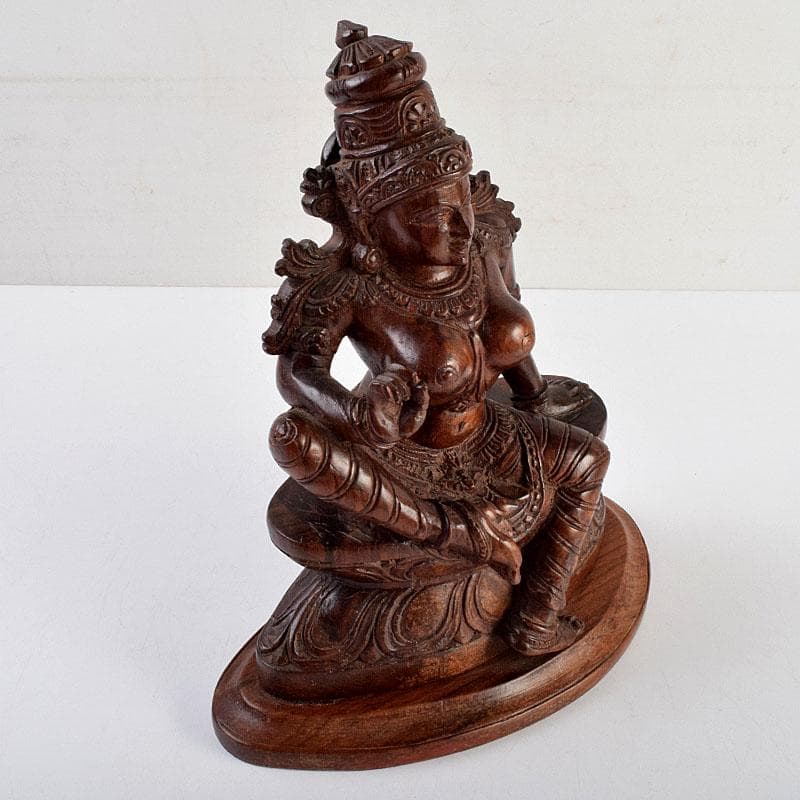 仏教美術　木彫　パールバティ像　置物　N　8904