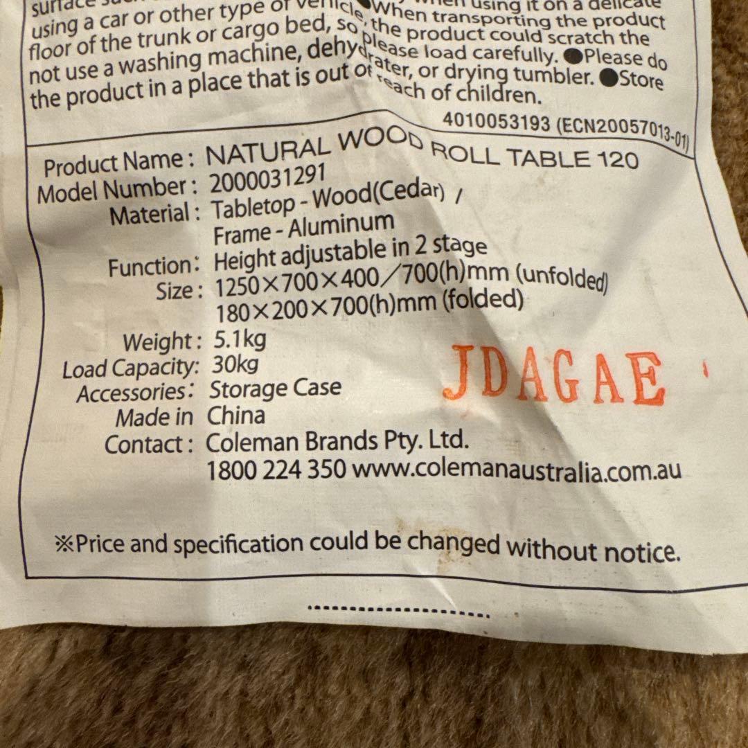 Coleman ナチュラルウッドロールテーブル120 アウトドア キャンプ