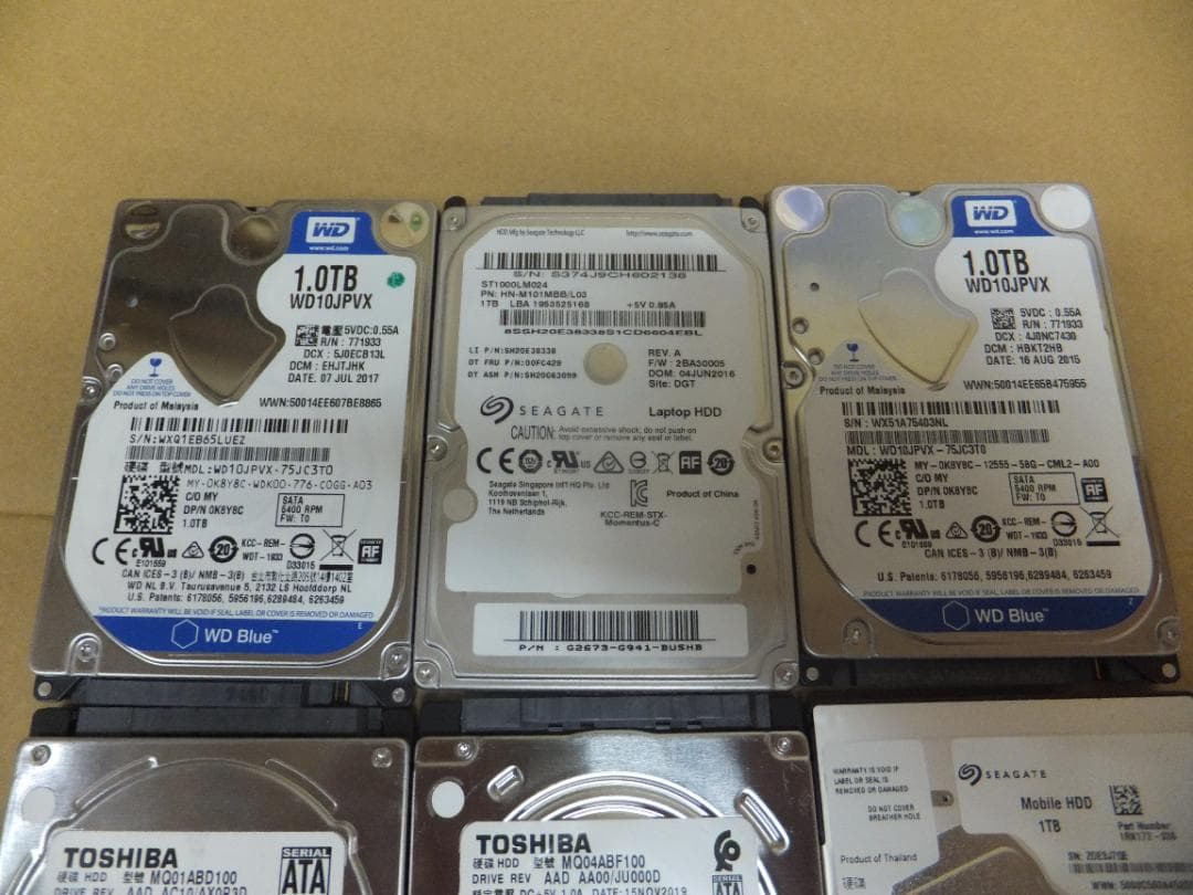 (1671) HDD　SATA 2.5インチ1TB 10個 動作品