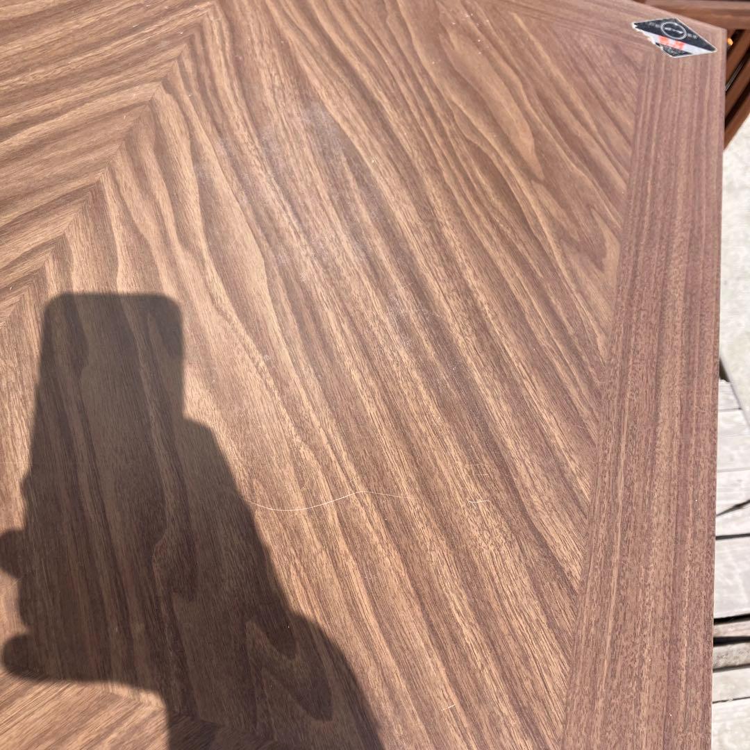 昭和レトロ トーア ナショナル 木製ダイニングテーブル 木目柄メラミン天板