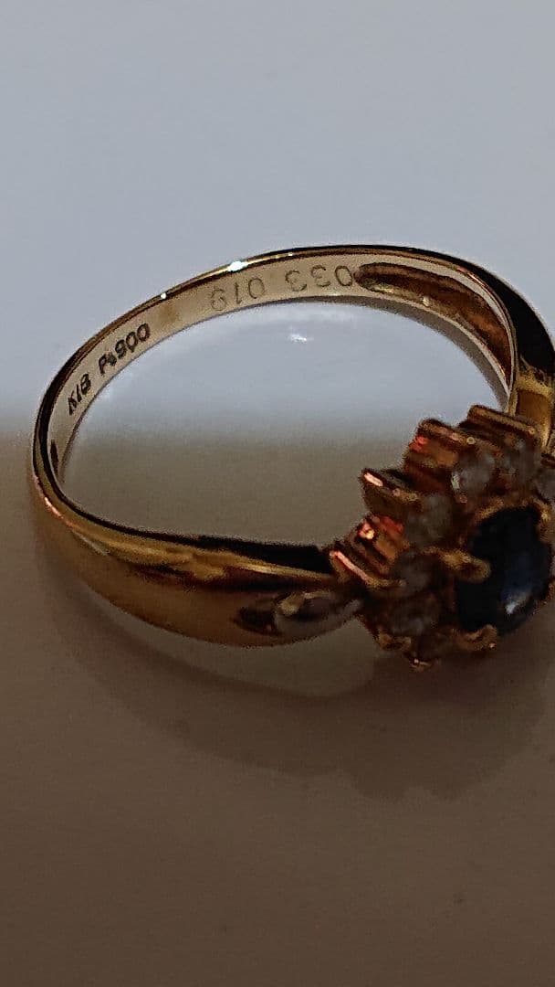 k18 pt900コンビフラワーモチーフリング