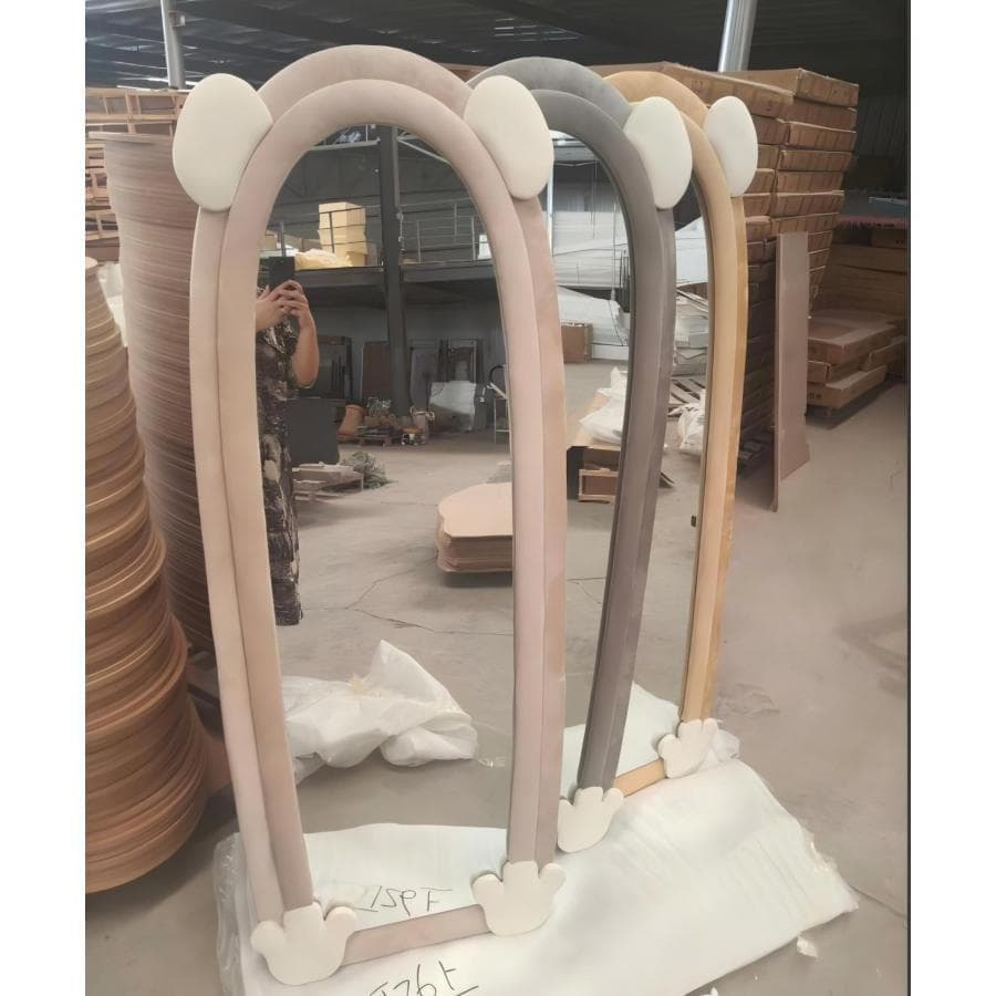 大特価セール全身鏡 韓国風 可愛い 160x60 ビロードフレーム 深茶色07