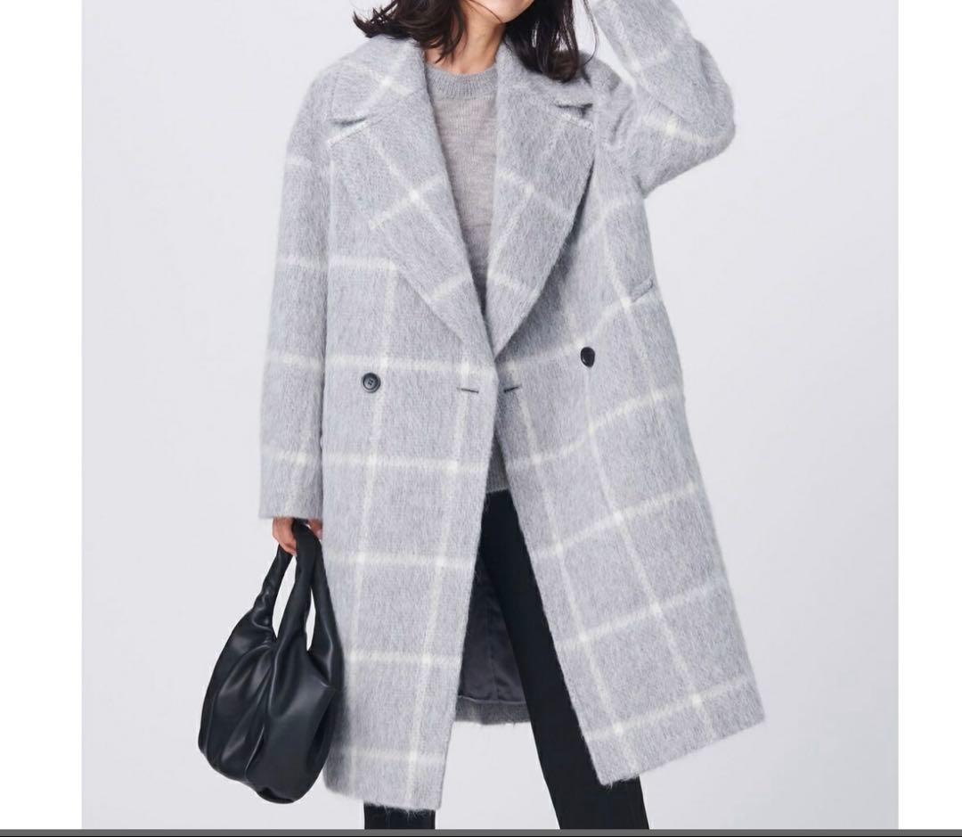 【極美品】23区 MANTECO シャギーチェック コート チェスターコート