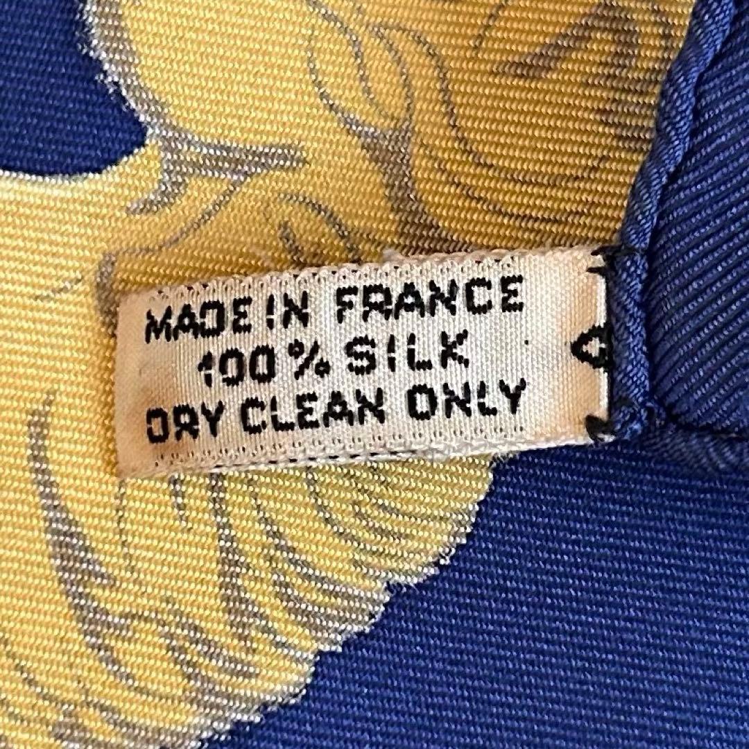 【HERMES】エルメス シルクスカーフ カレ90 ロングシャンの散歩 ブルー