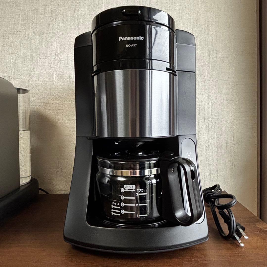 パナソニック コーヒーメーカー 全自動 ミル付き 沸騰浄水機能 NC-A57-K