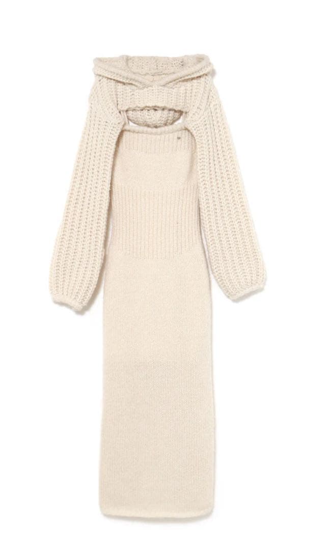 ワンピース andmary Leo hoodie set dress ivory