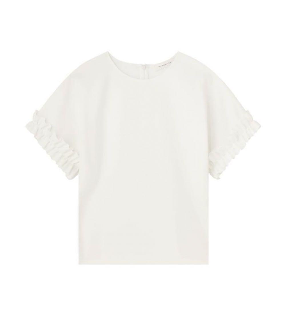 新品❣️ タグ付き❣️ エムプルミエ❣️ ポンチギャザーフリルフレンチカットソー❣️