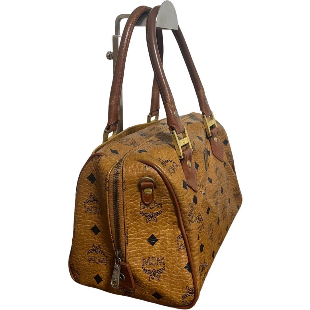 MCM ハンドバッグ ミニボストン ヴィセトス レザー ブラウン