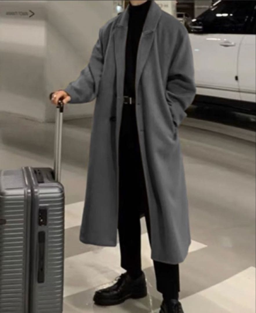 【美品】NOWLE/ウエストコード付き ロング丈 チェスターコート