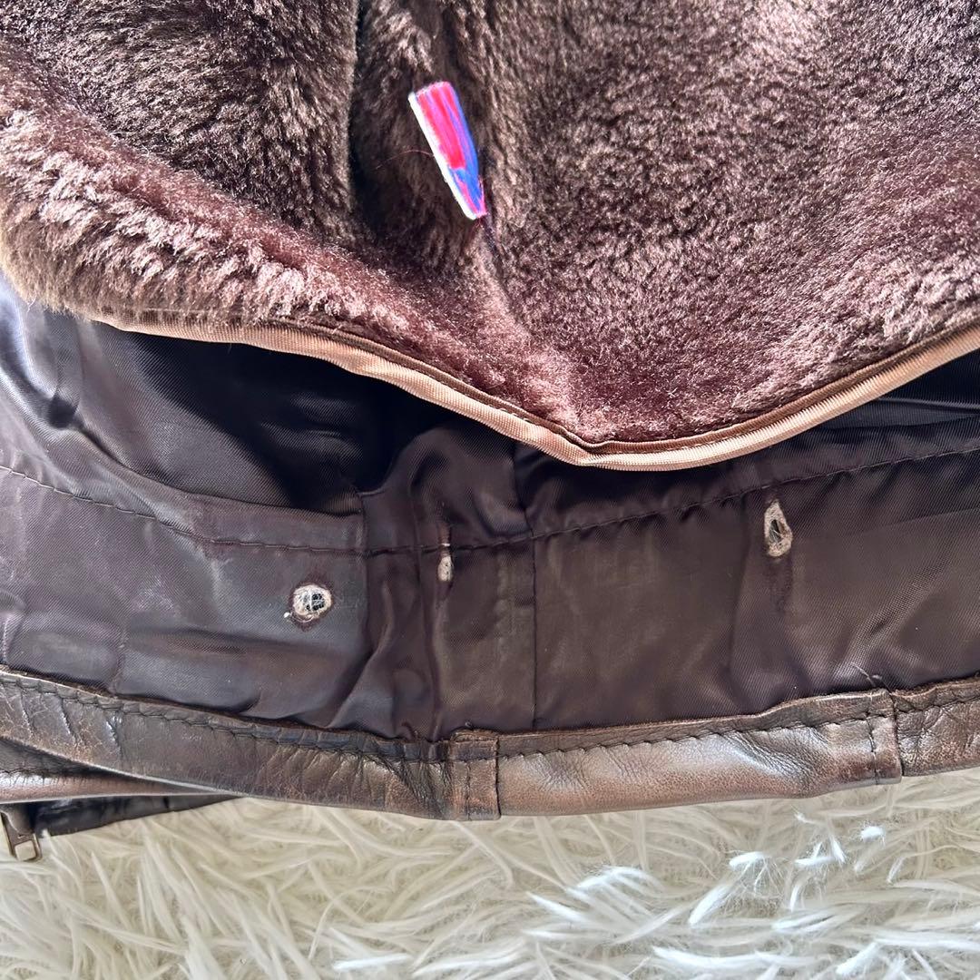 ショット　シングル　ライダースジャケット　レザー　本革　ボアライナー 36