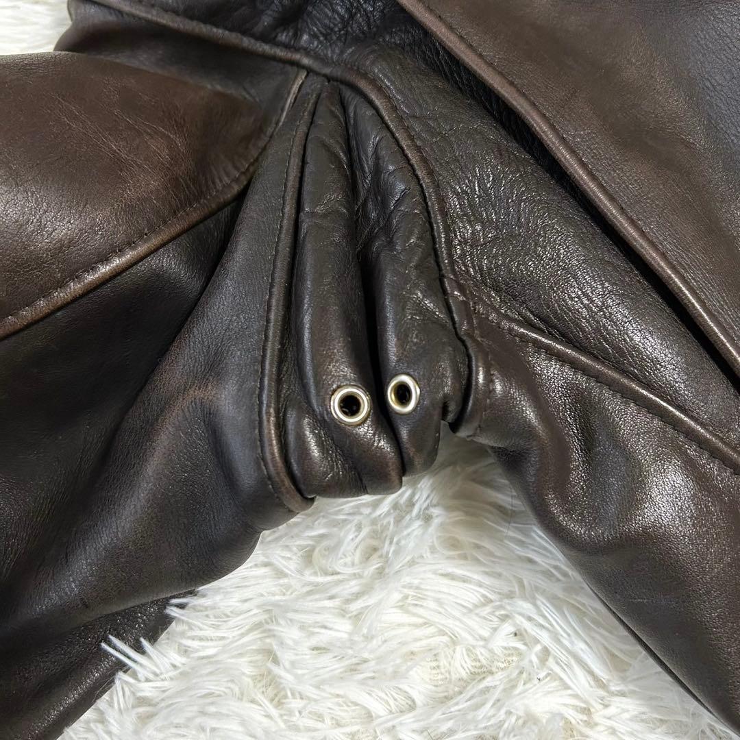 ショット　シングル　ライダースジャケット　レザー　本革　ボアライナー 36