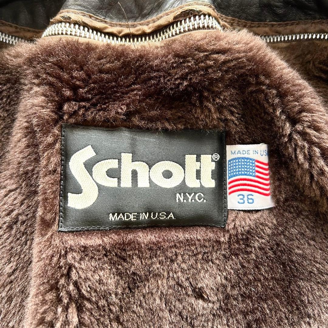 ショット　シングル　ライダースジャケット　レザー　本革　ボアライナー 36