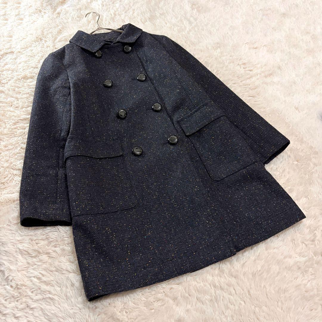 マッキントッシュフィロソフィー ネップツイード ダブルコート ネイビー 2way