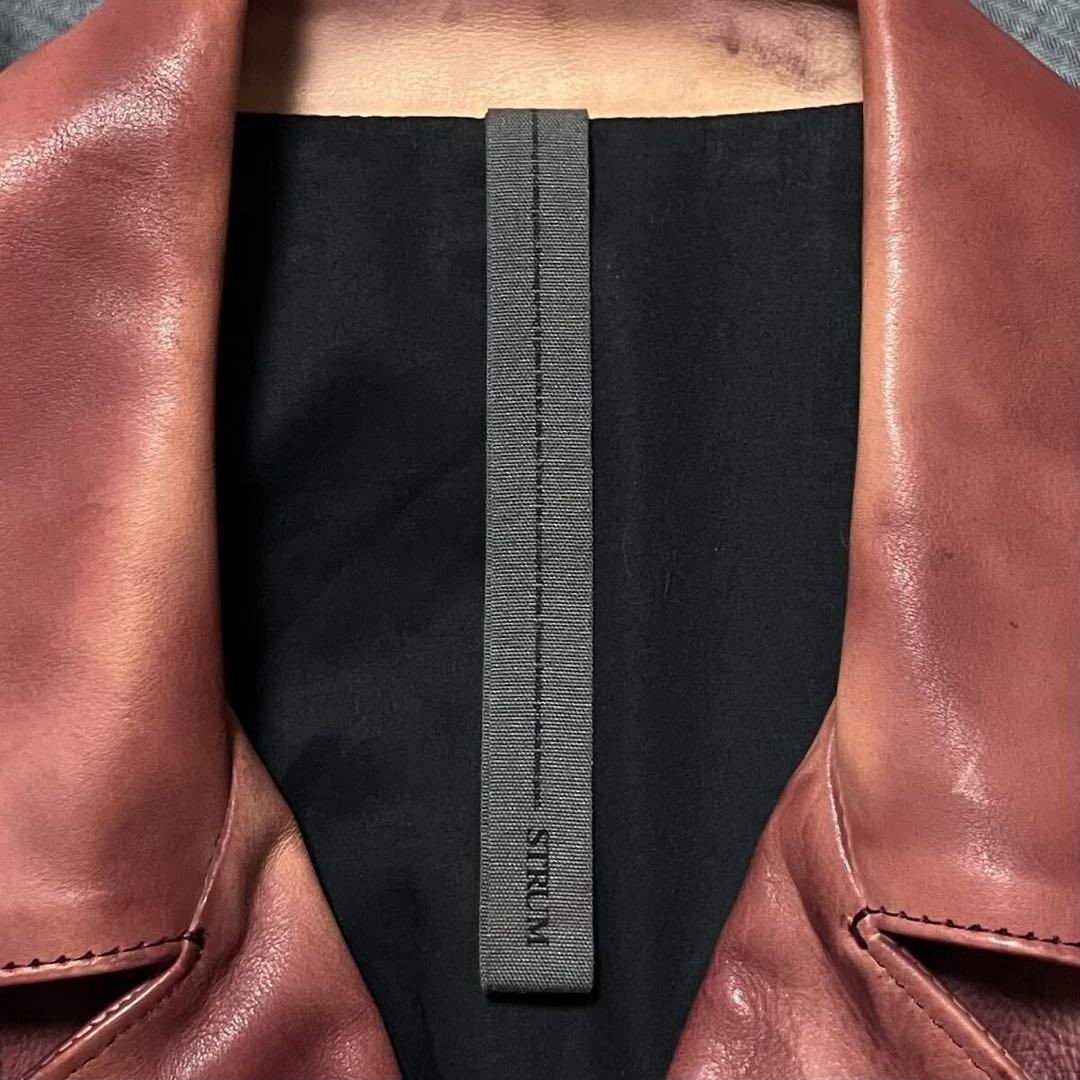 STRUM バーニングダイ フルタンニンカーフレザー ダブルライダース XL