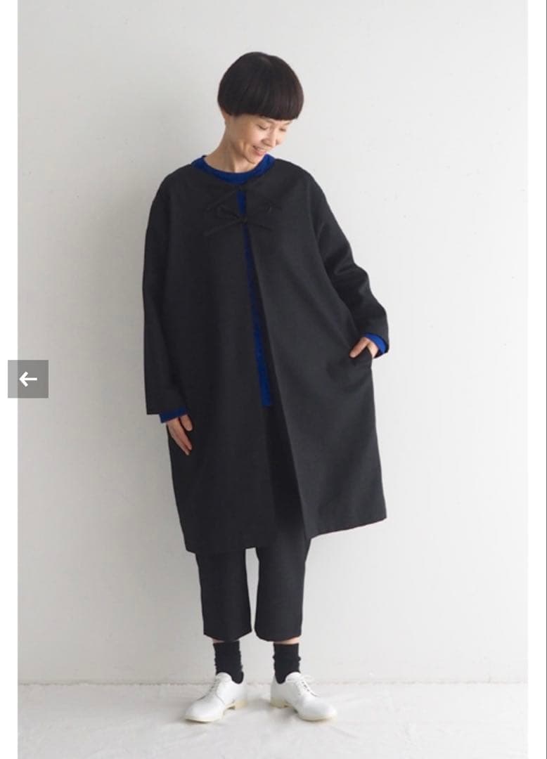 新品タグ付 ダブルエードット 【S】 2way コートワンピース 大橋歩 黒