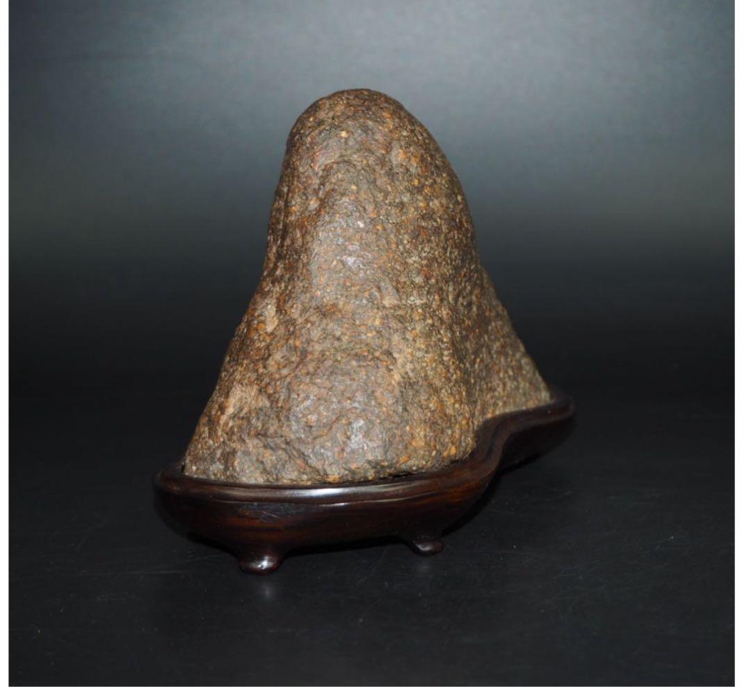 送料無料　水石愛好家蔵品放出 天然石　鞍馬石　遠山石　唐木台座