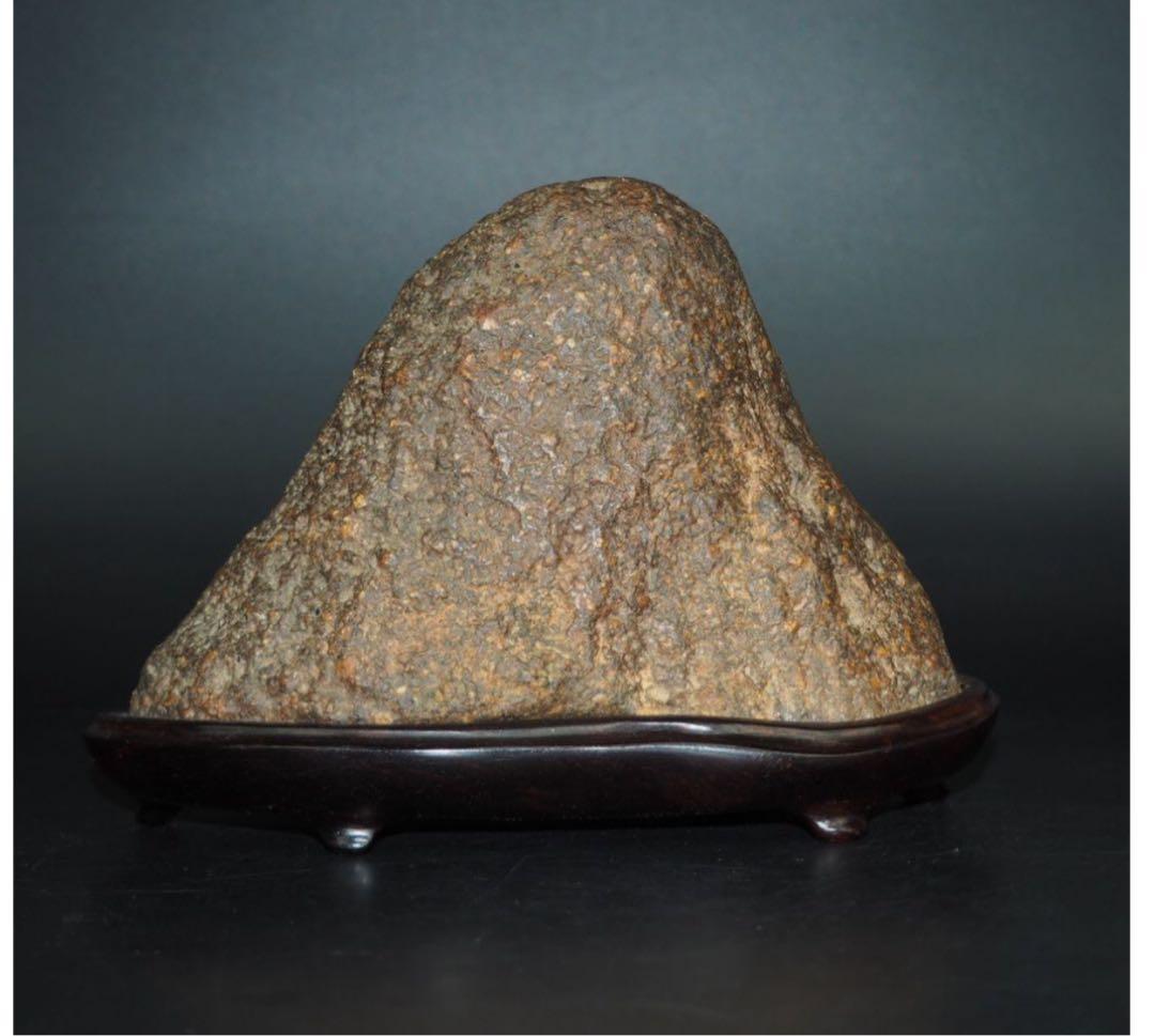 送料無料　水石愛好家蔵品放出 天然石　鞍馬石　遠山石　唐木台座