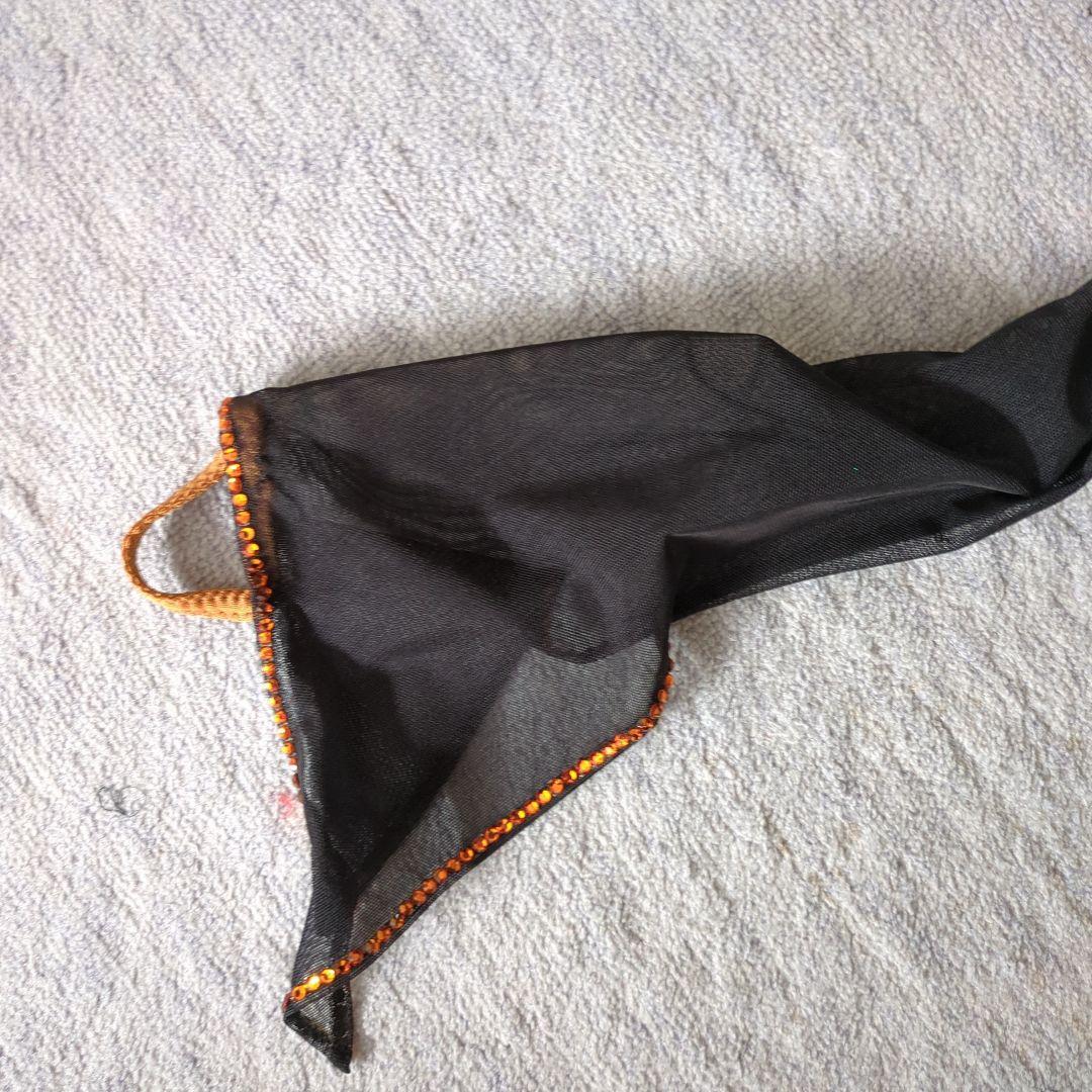 ma品 タカダンス 社交ダンス用黒ドレス 長袖 スパンコール&チョーカー付