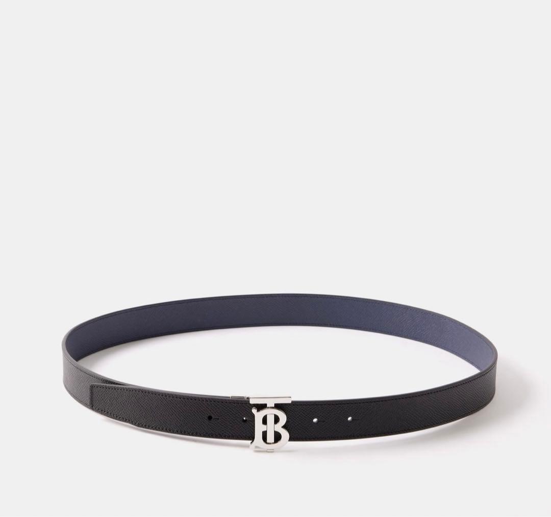 新品　バーバリー　TB ロゴ　レザー　ベルト　サイズ100 幅3センチ　黒