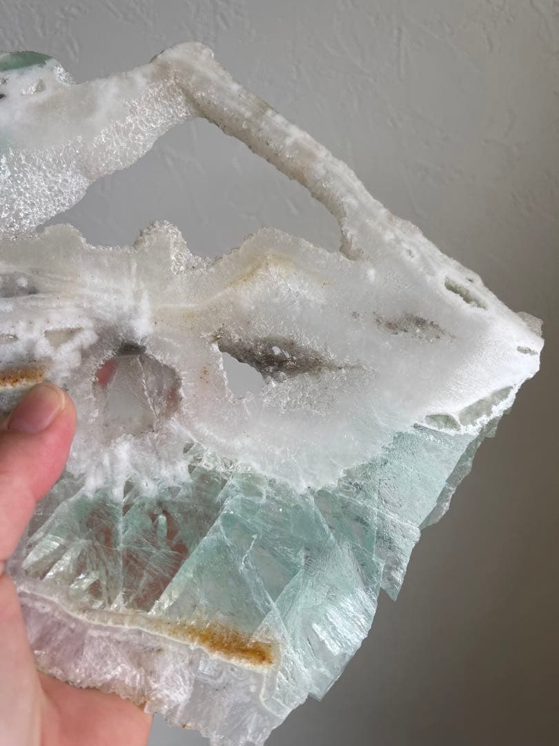 凄く綺麗❣️個性的フォルム⭐️ 美しいフローライトスラブ エンジェルカラー♡