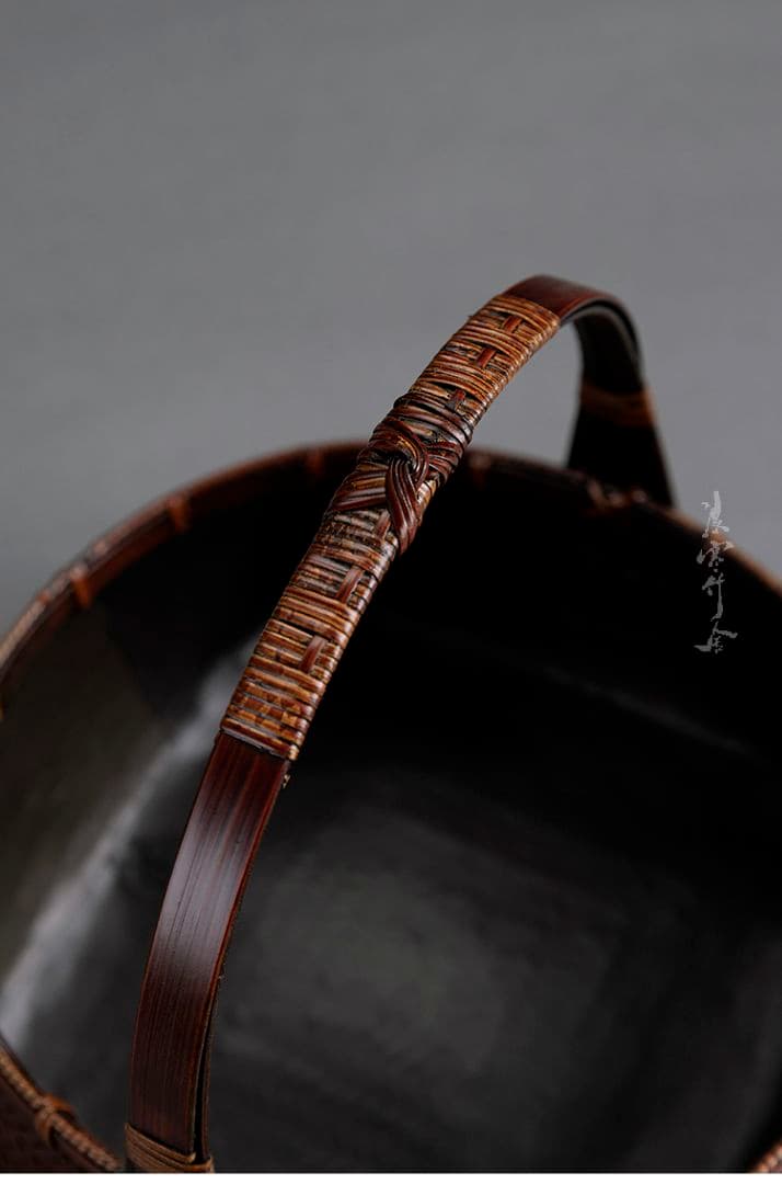 竹細工 極上品 茶道具 茶器収納 収納 手作工芸品  買い物かご