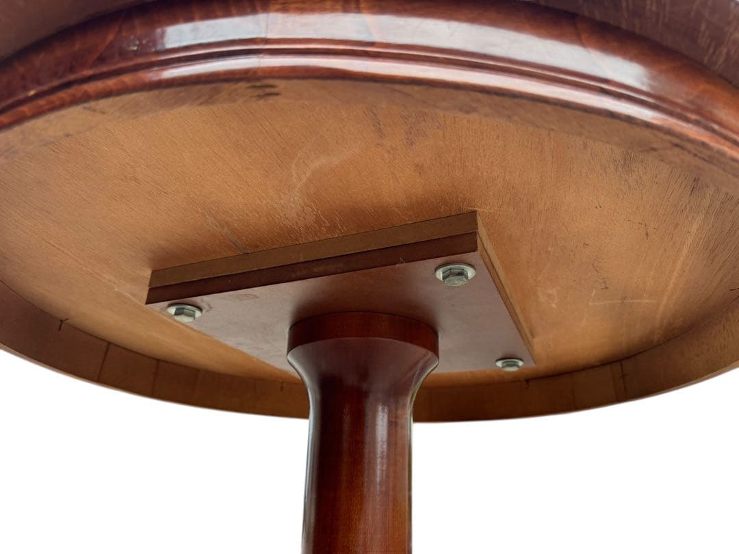 高級 イタリアアンティーク家具 象嵌細工 ダイニングテーブル80cm猫脚