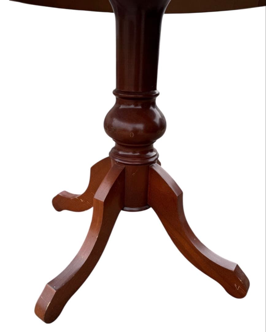 高級 イタリアアンティーク家具 象嵌細工 ダイニングテーブル80cm猫脚