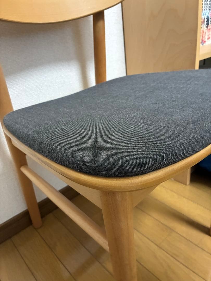 無印良品　ラウンドチェア 布座 ブナ材