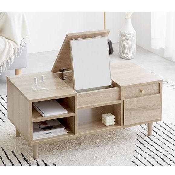 〇ドレッサーテーブル　ナチュラル　スライドレール付き　幅85cm