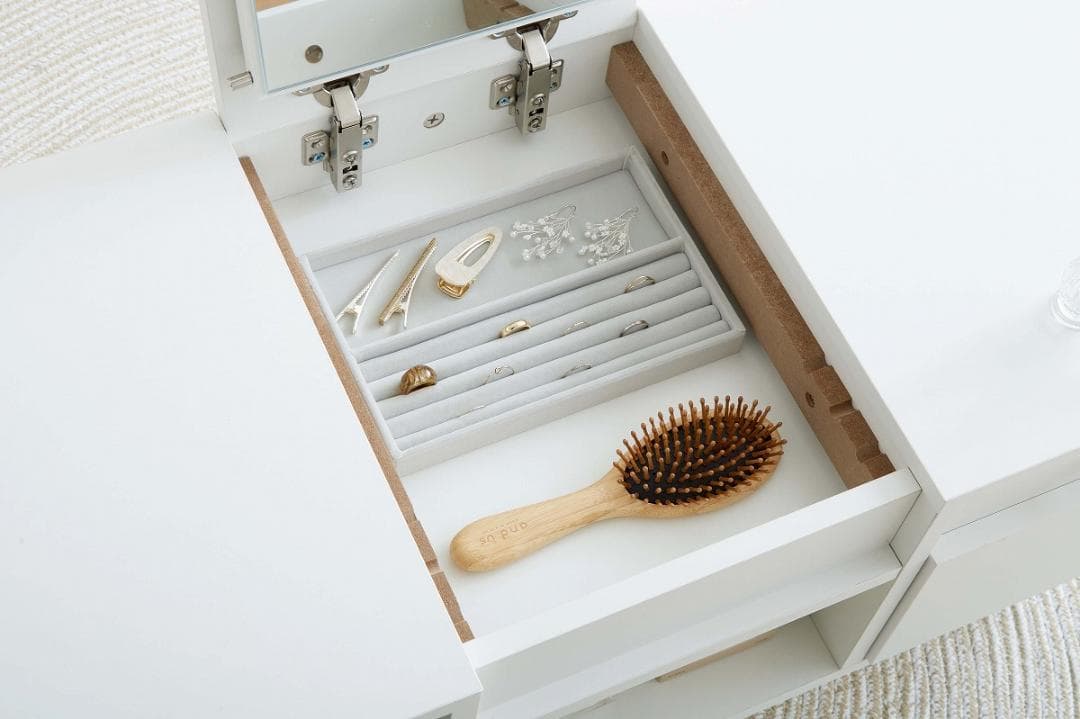 〇ドレッサーテーブル　ナチュラル　スライドレール付き　幅85cm