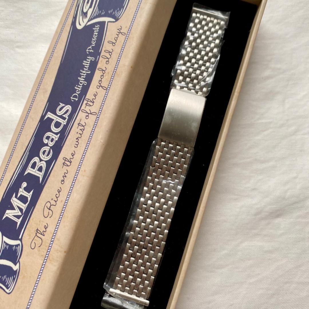 【未使用】Mr Beads 20mm 9連ライスブレス ステンレスバンド
