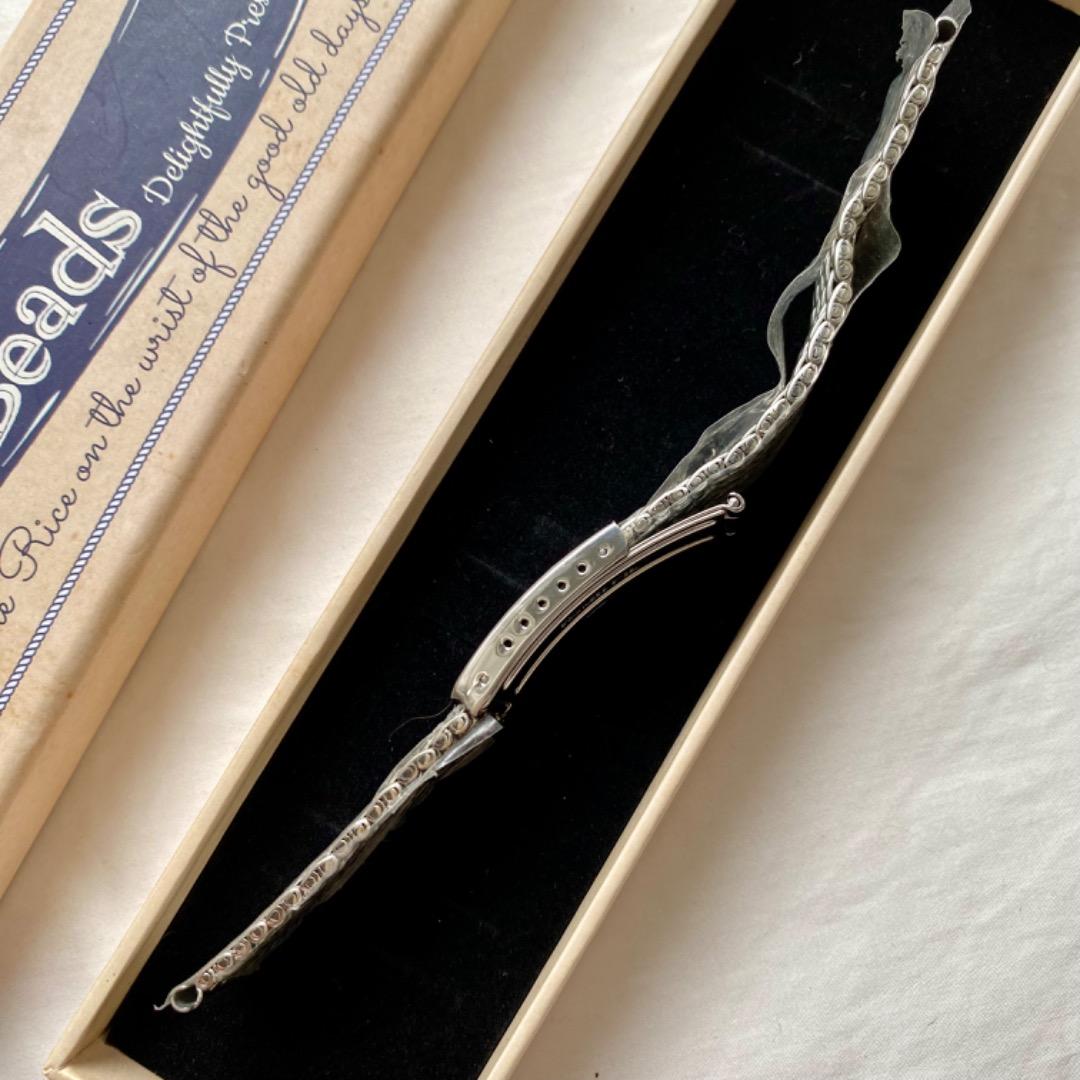 【未使用】Mr Beads 20mm 9連ライスブレス ステンレスバンド