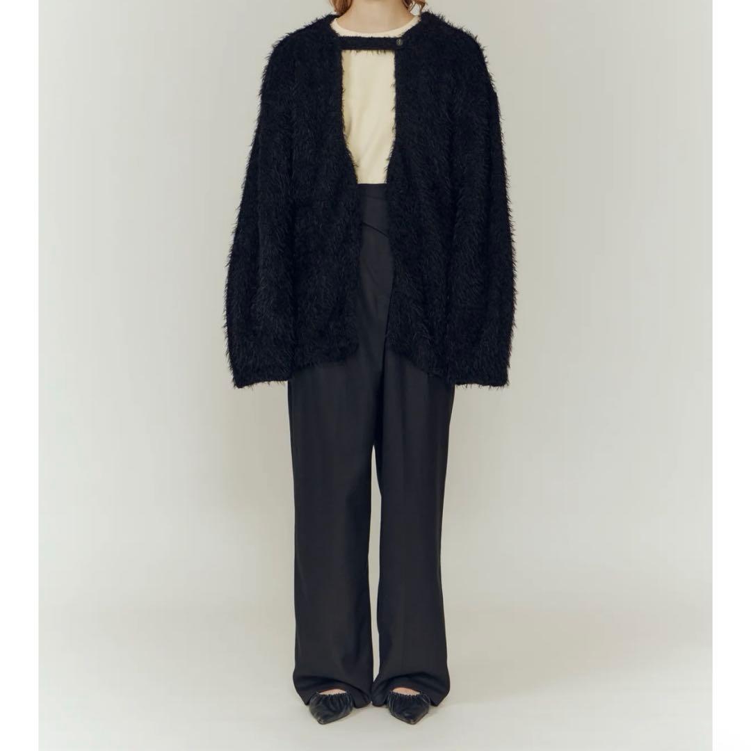 トップス eaphi COCOON SHAGGY JACKET black