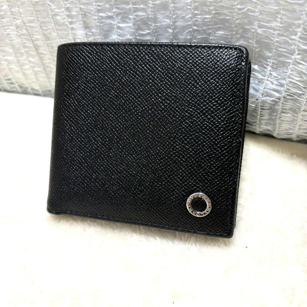 BVLGARI ブルガリブルガリ 二つ折り財布 コンパクト財布 ブラック