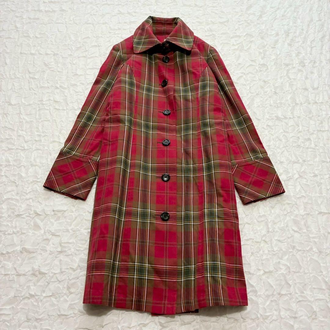 ヨークランド タータンチェック柄 ロングコート 9AR ライナー 2way