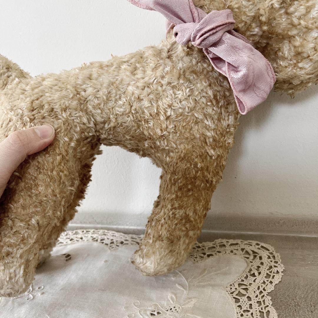 アンティーク　ぬいぐるみ　犬　テリア　人形　ヨーロッパ　ヴィンテージ