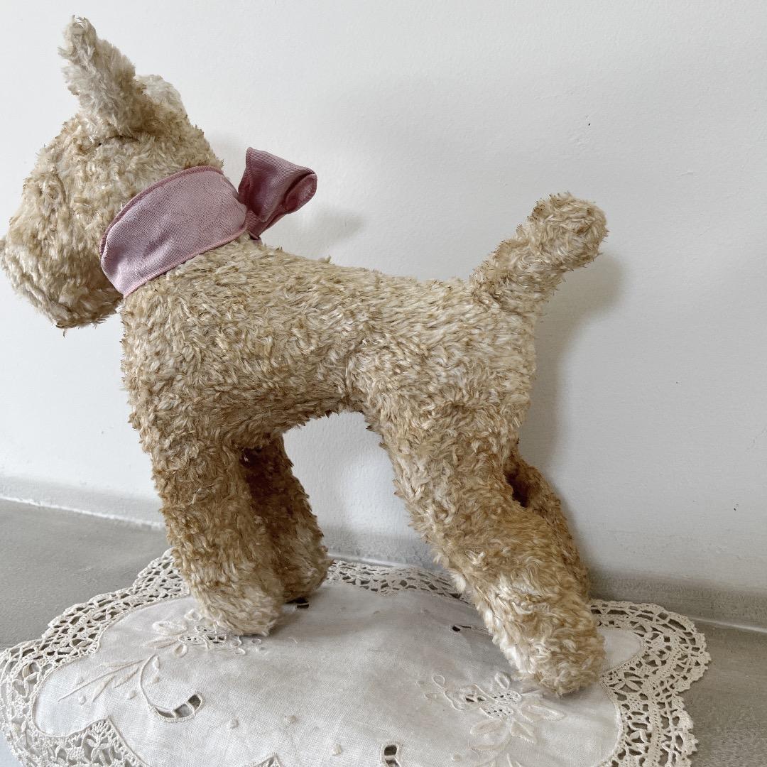アンティーク　ぬいぐるみ　犬　テリア　人形　ヨーロッパ　ヴィンテージ