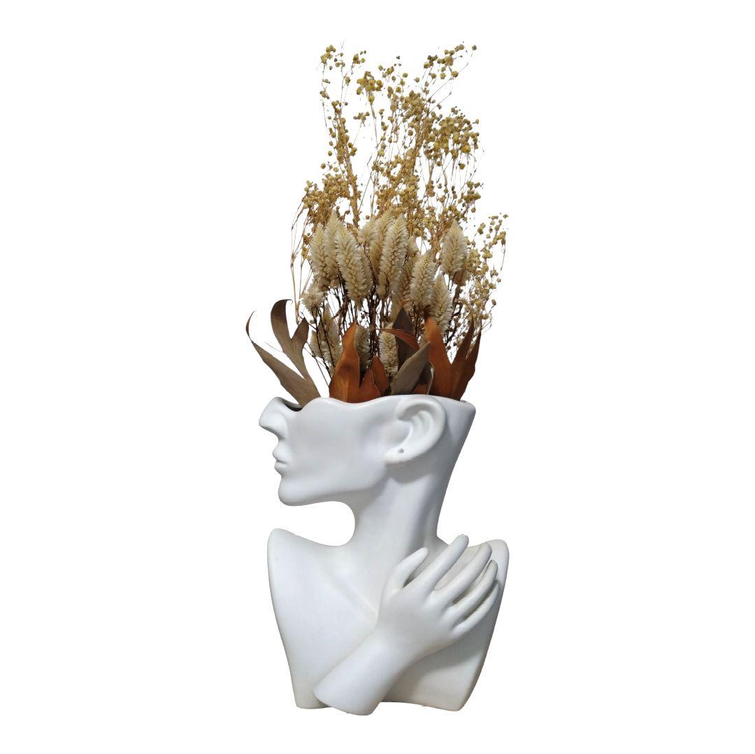 ヴィンテージ フラワーベース　花瓶　人　人物　石膏