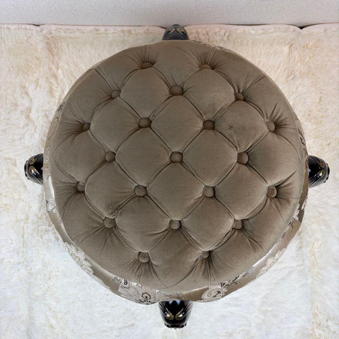 送料無料 アンティーク調チェア フットスツール 椅子 オットマン 猫脚 猫足