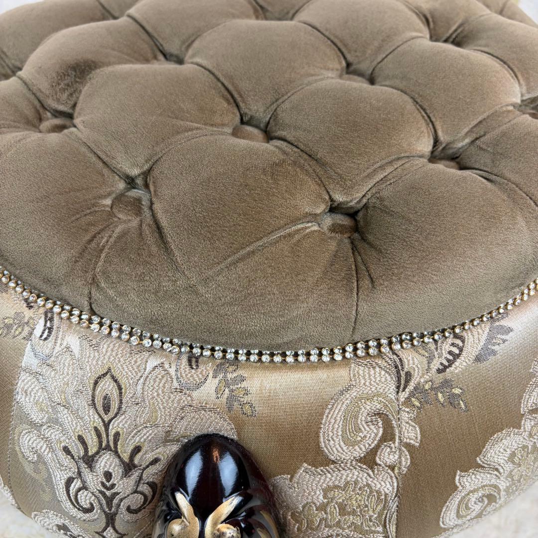 送料無料 アンティーク調チェア フットスツール 椅子 オットマン 猫脚 猫足