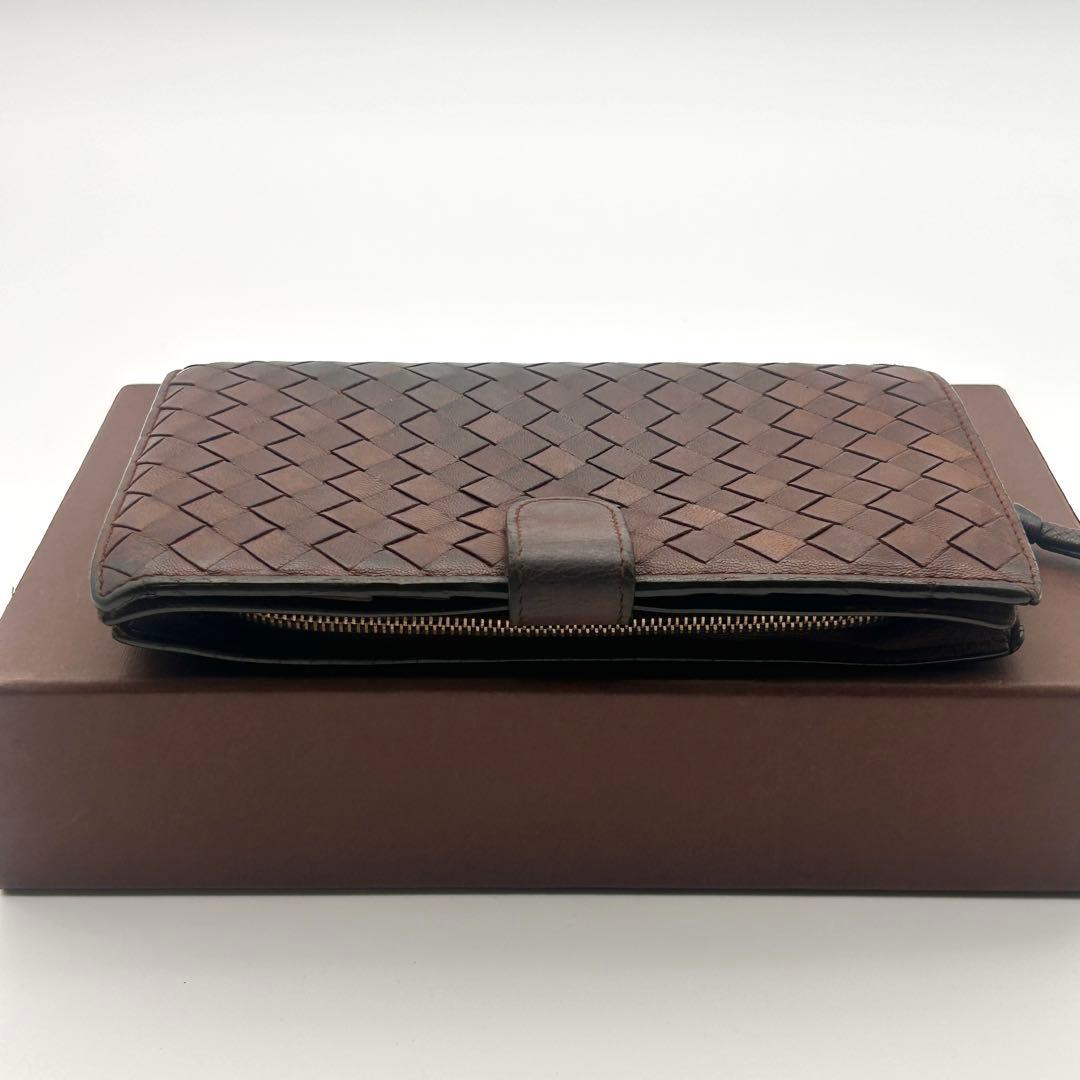 良品 Bottega Veneta 長財布 イントレチャート ラムスキン